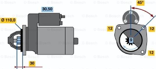 BOSCH 0 001 231 011 - Käynnistinmoottori inparts.fi