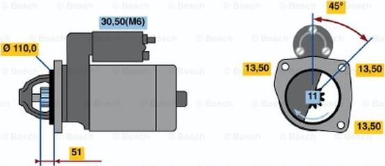 BOSCH 0 001 231 013 - Käynnistinmoottori inparts.fi