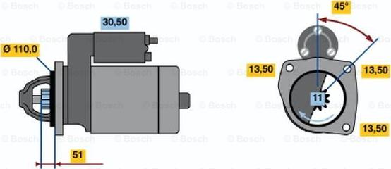 BOSCH 0 001 231 036 - Käynnistinmoottori inparts.fi