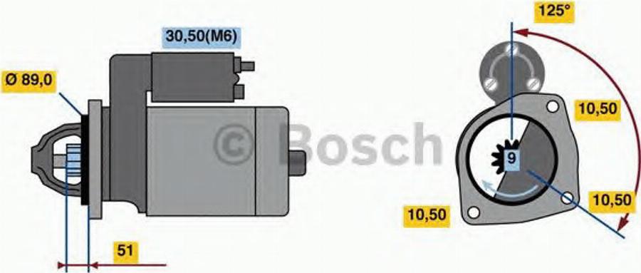 BOSCH 0 001 231 033 - Käynnistinmoottori inparts.fi