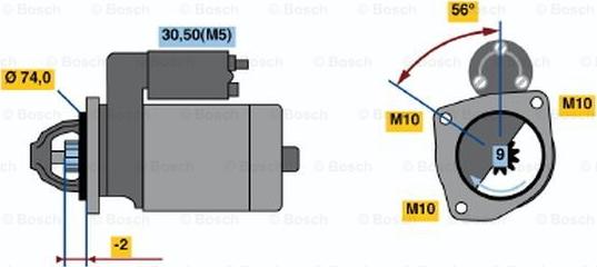 BOSCH 0 001 223 001 - Käynnistinmoottori inparts.fi