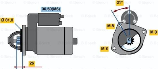 BOSCH 0 001 223 013 - Käynnistinmoottori inparts.fi