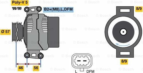 BOSCH 0 124 425 056 - Laturi inparts.fi