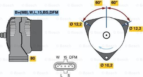 BOSCH 0 124 655 016 - Laturi inparts.fi