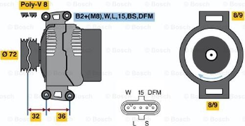 BOSCH 0 124 555 034 - Laturi inparts.fi