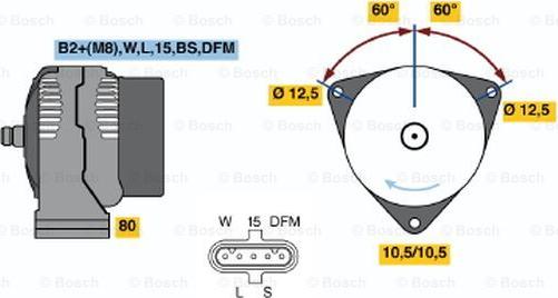 BOSCH 0 124 555 032 - Laturi inparts.fi