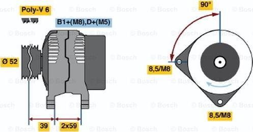 BOSCH 0 124 515 090 - Laturi inparts.fi