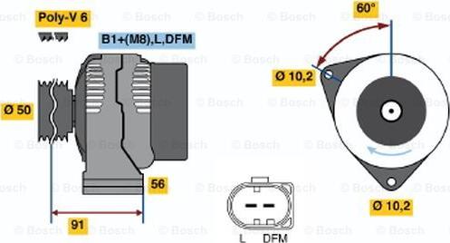 BOSCH 0 124 515 055 - Laturi inparts.fi