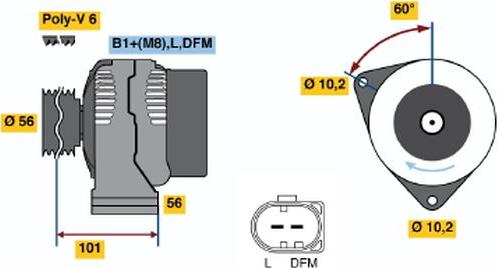 BOSCH 0 124 515 060 - Laturi inparts.fi