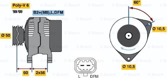 BOSCH 0 124 515 032 - Laturi inparts.fi