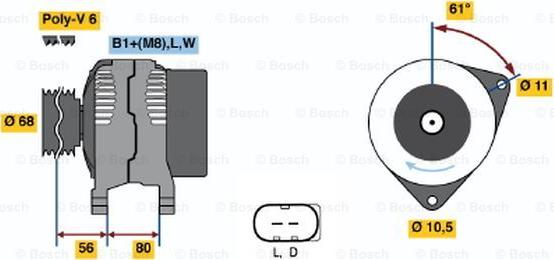 BOSCH 0 124 510 001 - Laturi inparts.fi