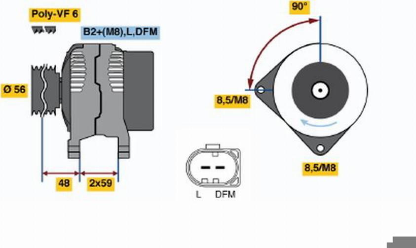 BOSCH 0124525067 - Laturi inparts.fi