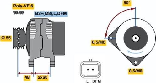 BOSCH 0 124 525 140 - Laturi inparts.fi