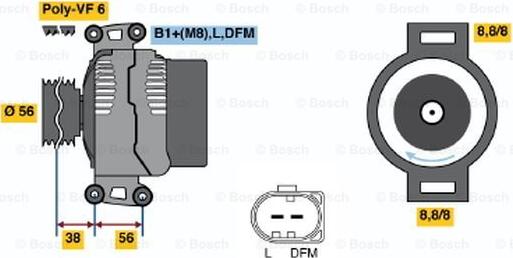 BOSCH 0 124 615 009 - Laturi inparts.fi