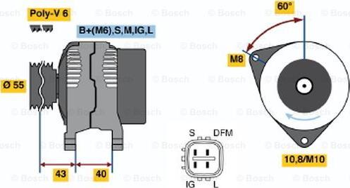 BOSCH 0 124 315 016 - Laturi inparts.fi