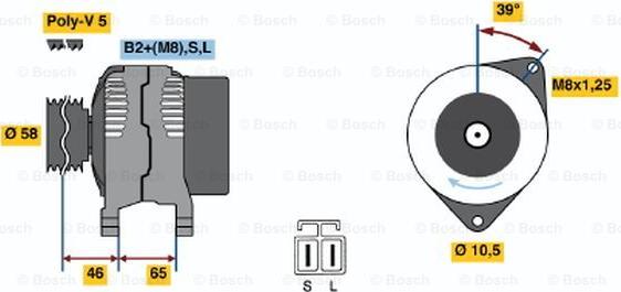 BOSCH 0 124 325 008 - Laturi inparts.fi