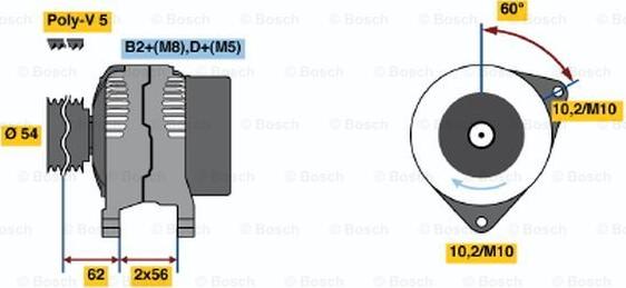 BOSCH 0 124 425 010 - Laturi inparts.fi