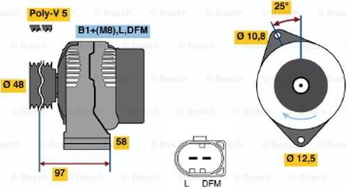 BOSCH 0 124 225 010 - Laturi inparts.fi