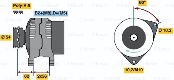 BOSCH 0 124 225 041 - Laturi inparts.fi