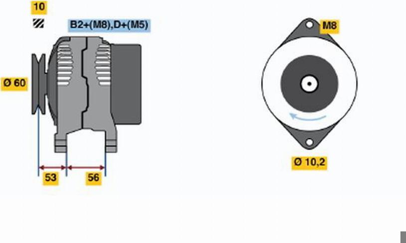 BOSCH 0 124 225 025 - Laturi inparts.fi