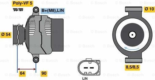 BOSCH 0 125 811 020 - Laturi inparts.fi