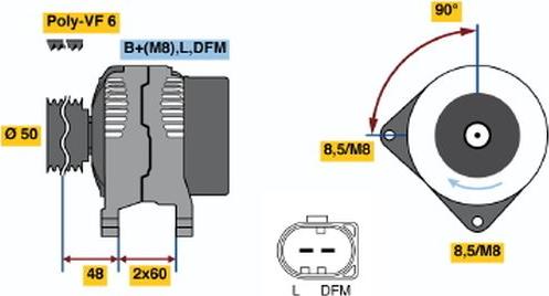 BOSCH 0 121 715 042 - Laturi inparts.fi