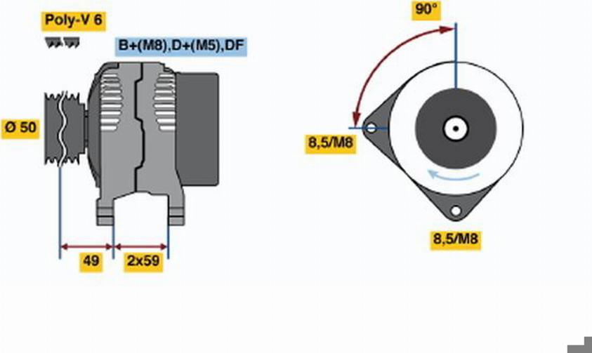 BOSCH 0 123 510 009 - Laturi inparts.fi