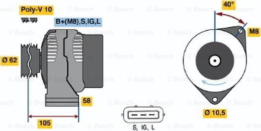 BOSCH 0 123 525 500 - Laturi inparts.fi