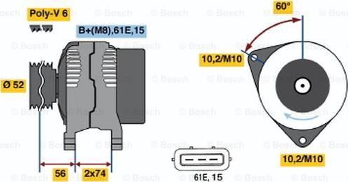 BOSCH 0 123 315 022 - Laturi inparts.fi