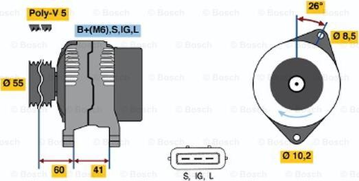 BOSCH 0 986 039 460 - Laturi inparts.fi