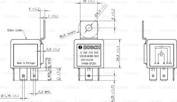 BOSCH 0 332 015 002 - Rele, työvirta inparts.fi