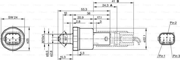 BOSCH 0 265 005 303 - Painekytkin, jarruhydrauliikka inparts.fi