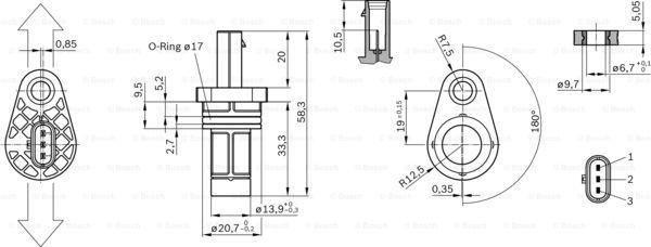 BOSCH 0 261 210 329 - Impulssianturi, kampiakseli inparts.fi