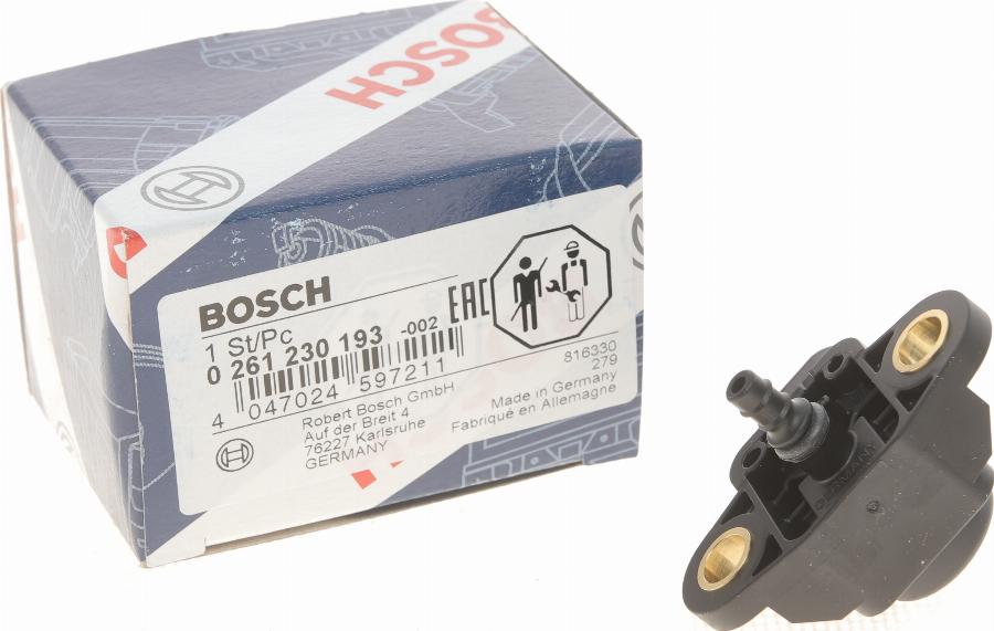 BOSCH 0 261 230 193 - Tunnistin, ahtopaine inparts.fi