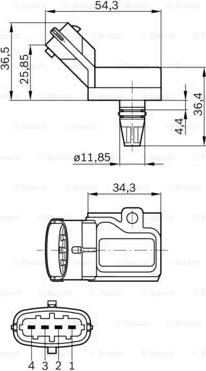 BOSCH 0 261 230 105 - Tunnistin, ahtopaine inparts.fi