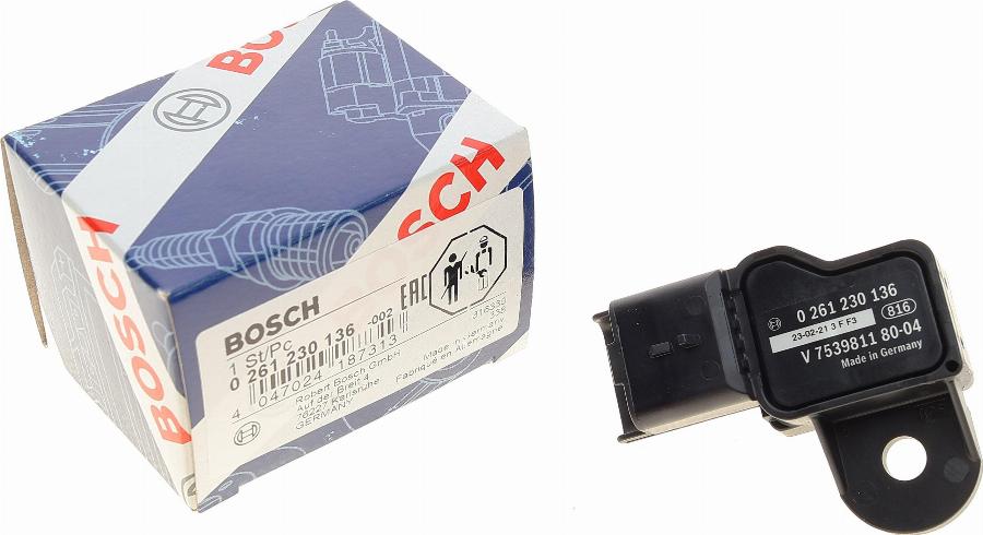 BOSCH 0 261 230 136 - Tunnistin, imusarjapaine inparts.fi