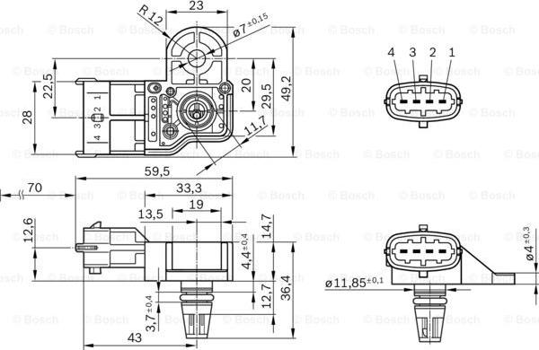 BOSCH 0 261 230 302 - Tunnistin, ahtopaine inparts.fi