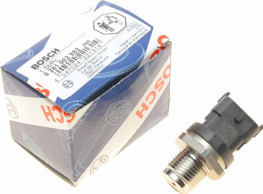 BOSCH 0 281 002 982 - Tunnistin, polttoaine paine inparts.fi