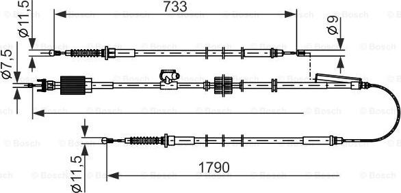 BOSCH 1 987 482 803 - Vaijeri, seisontajarru inparts.fi