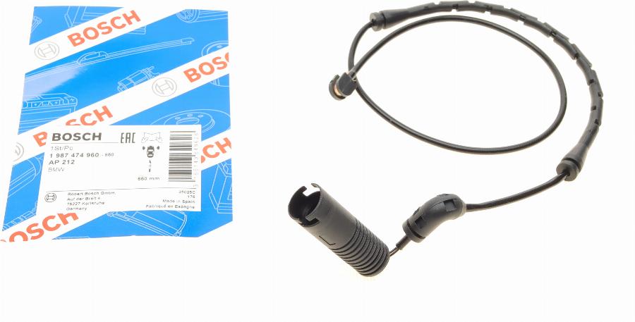 BOSCH 1 987 474 960 - Kulumisenilmaisin, jarrupala inparts.fi