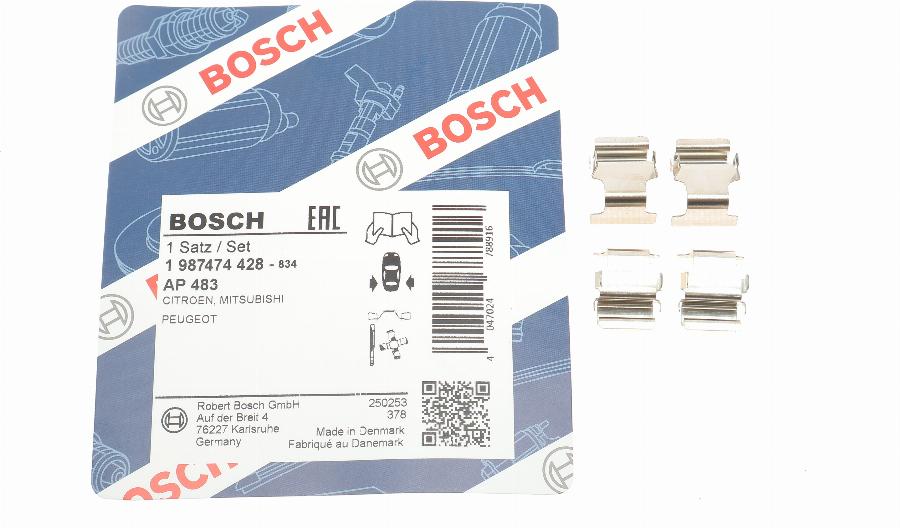 BOSCH 1 987 474 428 - Tarvikesarja, jarrupala inparts.fi