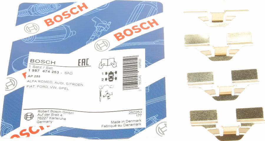 BOSCH 1 987 474 253 - Tarvikesarja, jarrupala inparts.fi