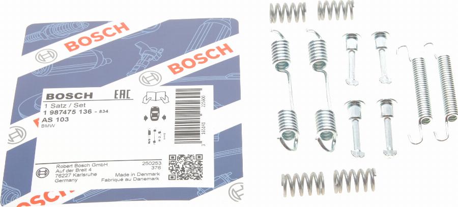 BOSCH 1 987 475 136 - Tarvikesarja, seisontajarru inparts.fi