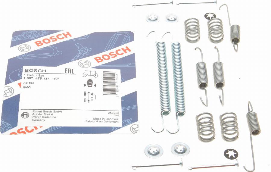 BOSCH 1 987 475 137 - Tarvikesarja, jarrukengät inparts.fi