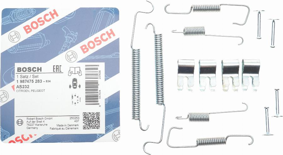 BOSCH 1 987 475 283 - Tarvikesarja, jarrukengät inparts.fi