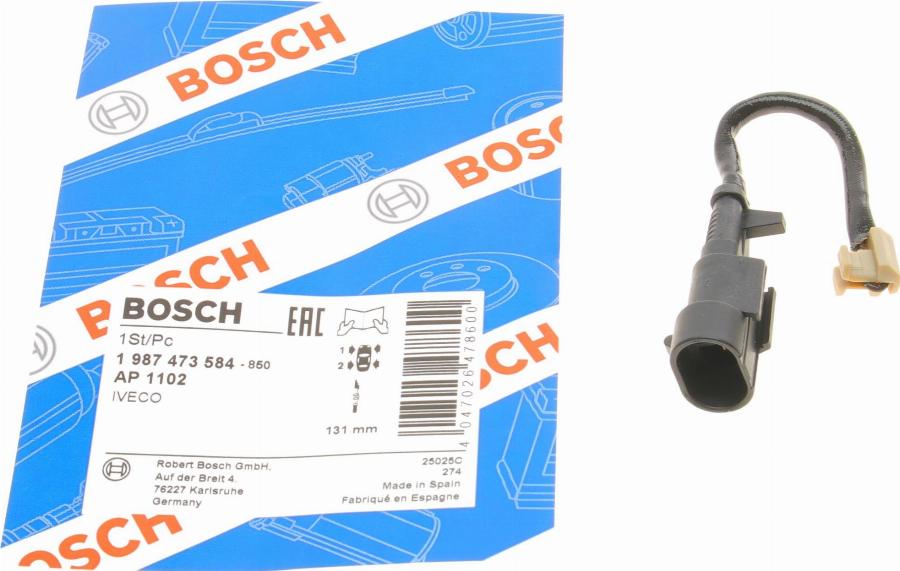 BOSCH 1 987 473 584 - Kulumisenilmaisin, jarrupala inparts.fi