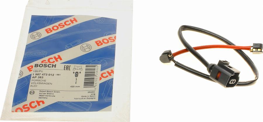 BOSCH 1 987 473 012 - Kulumisenilmaisin, jarrupala inparts.fi