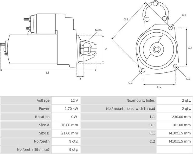 BOSCH 1108208 - Käynnistinmoottori inparts.fi