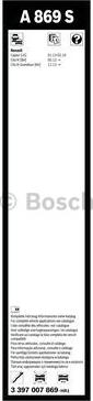 BOSCH 3 397 007 869 - Pyyhkijänsulka inparts.fi