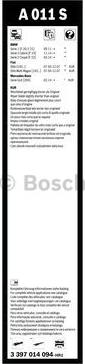 BOSCH 3 397 014 094 - Pyyhkijänsulka inparts.fi